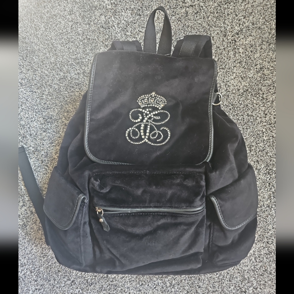Juicy Couture Elegant Black Backpack with Embellished Logo